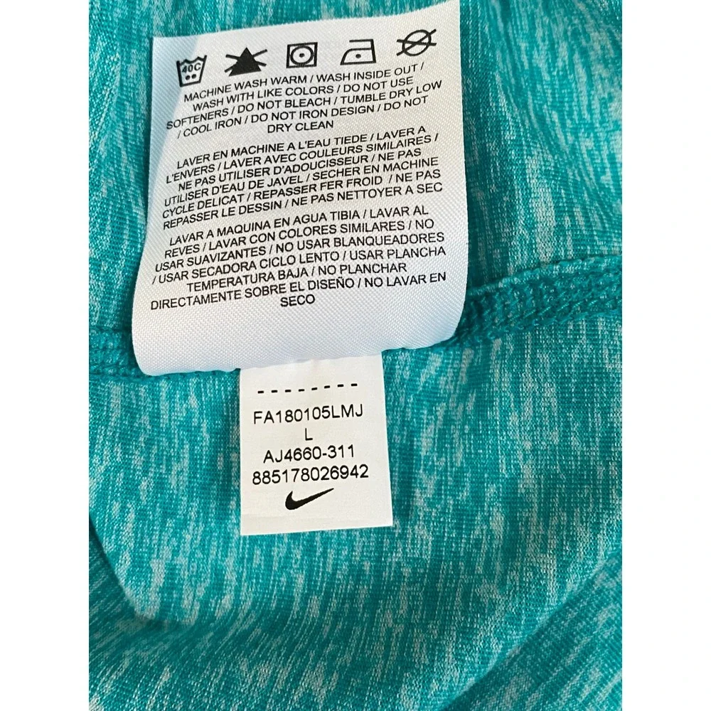 Nike Running Dri-FIT Womens Teal Heather 1/4 Zip Pullover Large